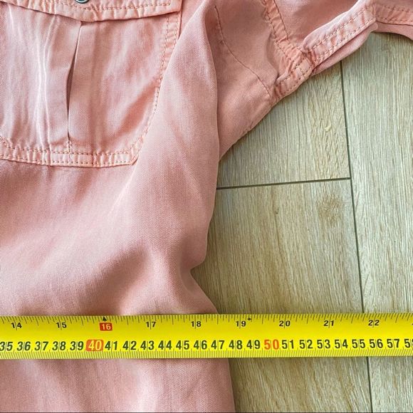 Parasuco Womens Muted Pink Tencel Lyocell Longline Button Down Blouse Size XL - Picture 6 of 7
